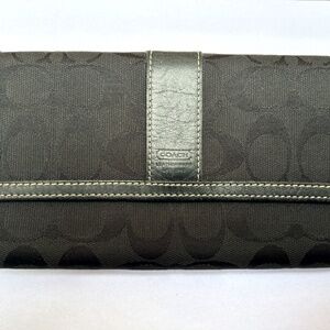 Canvas and Leather Coach Wallet Black